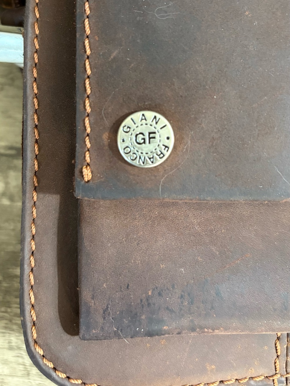GF GIANI FRANCO Brown OILED LEATHER Cross Body BAG Festival PURSE - Picture 7 of 8